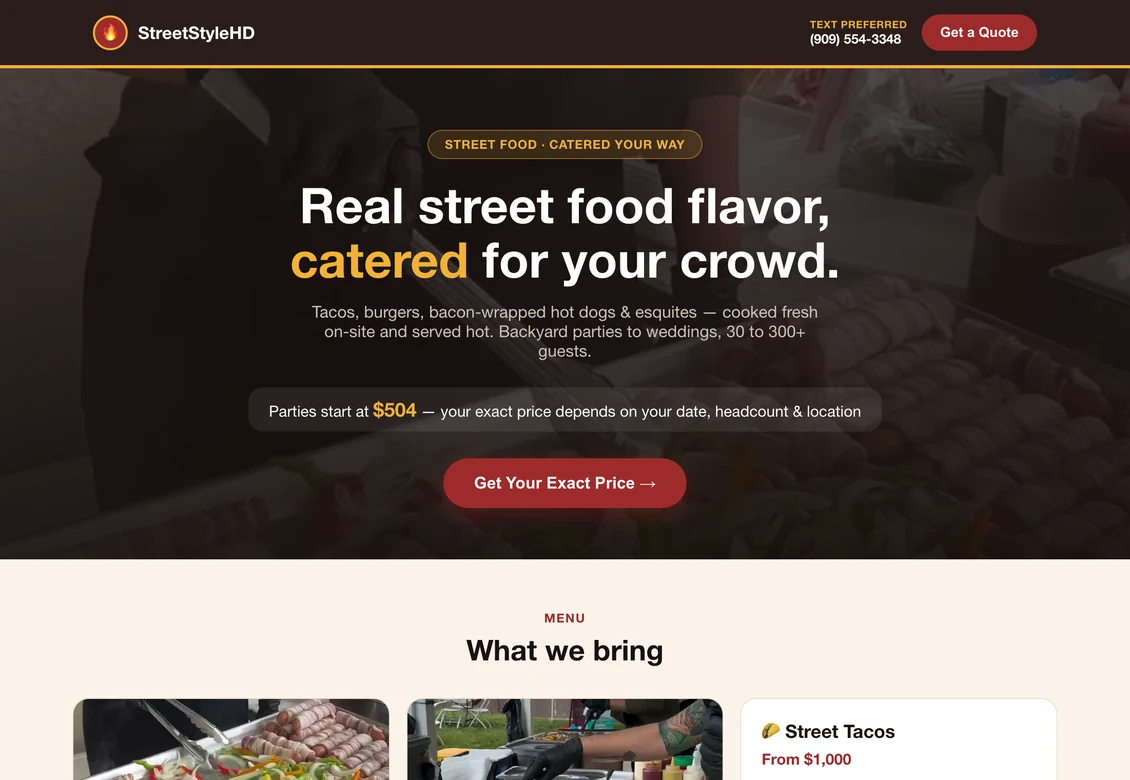 Street Style HD &mdash; website and booking system I built